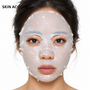 Person wearing Medi Park K Calming face mask with 'SKIN ACCORD' branding on a white background