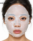 Person wearing Medi Park K Calming face mask with 'SKIN ACCORD' branding on a white background