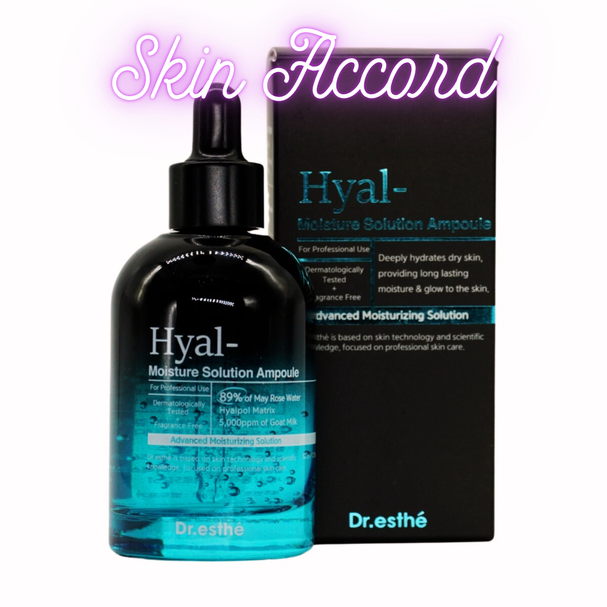 Dr. Esthe Hyal Moisture Solution Ampoule bottle and packaging on a white background